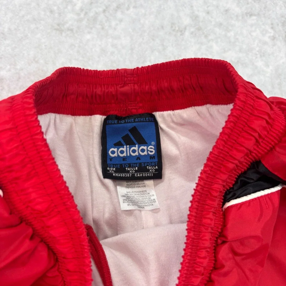 Vintage Adidas Youth XL Tearaway Track Pants Adult S/M Red Black Y2K Basketball